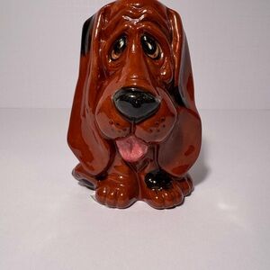 Ceramic Dog Figurine - Brown basset hound